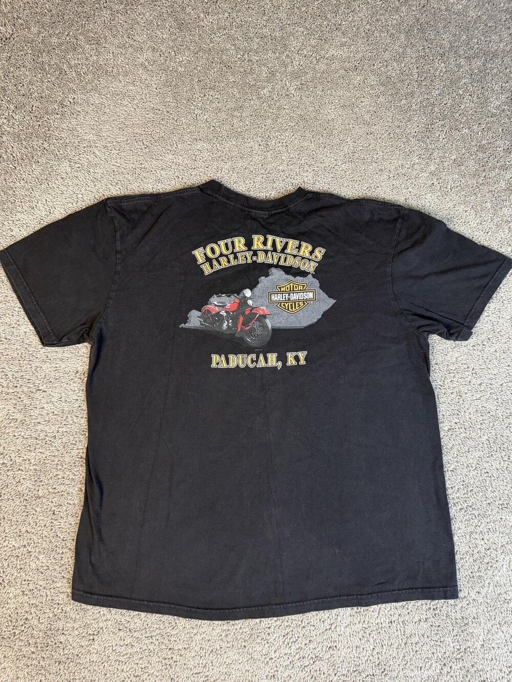 Harley-Davidson Shirt Mens Size 2XL Black Four Rivers Paducah Kentucky Biker